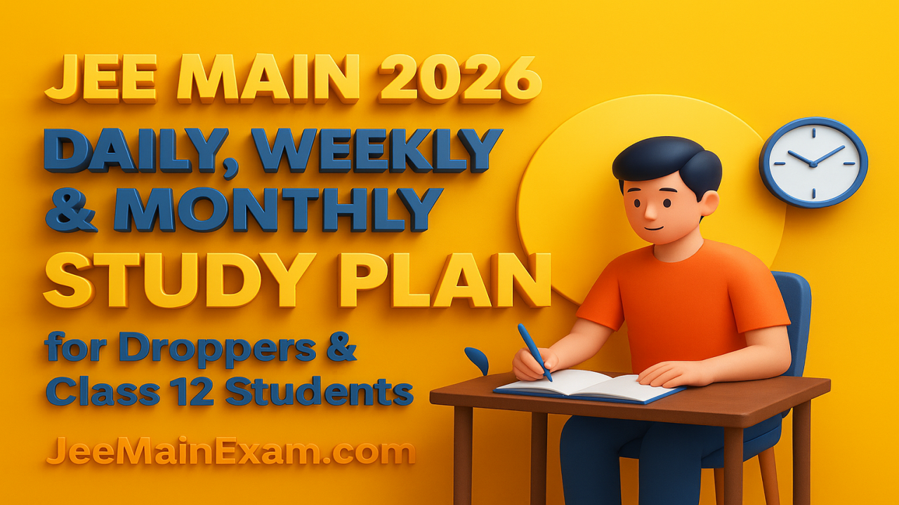 JEE Main 2026: Daily, Weekly & Monthly Study Plan for Droppers & Class 12 Students