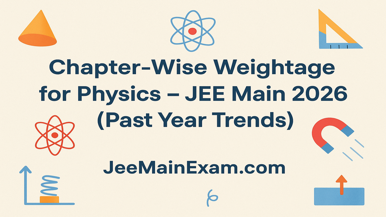 Chapter-Wise Weightage for JEE Main 2026 Physics – Based on Past Year Trends